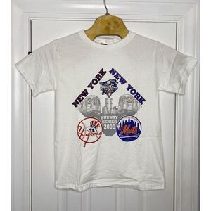 Vintage 2000 Subway Series New York Yankees Vs New York Mets Youth Shirt S- READ